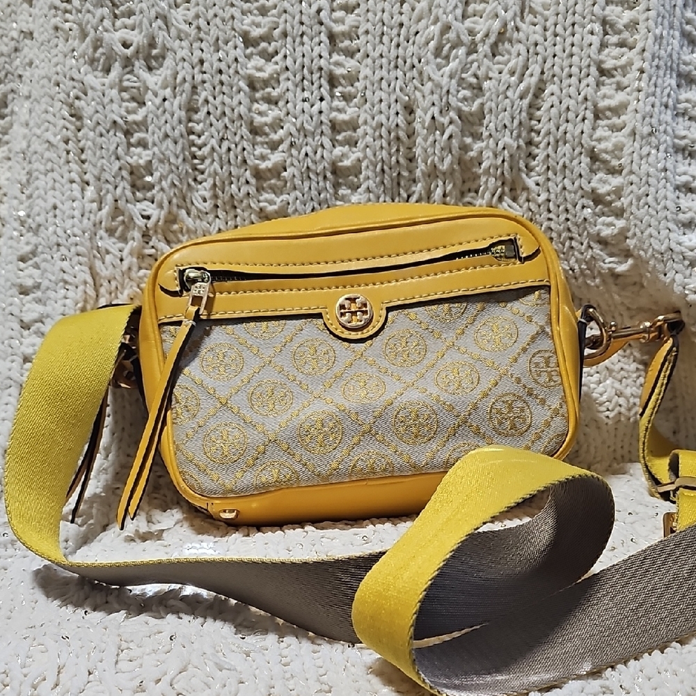 Tory Burch Yellow and Gray Crossbody Bag